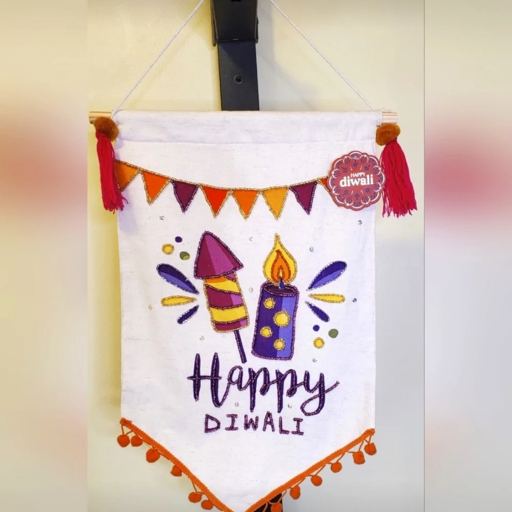 Happy Diwali Beaded Wall Banner
